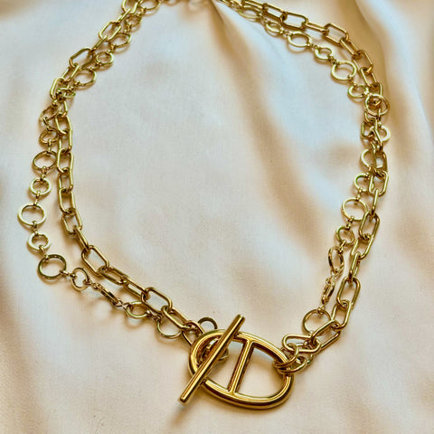 dubbele bold chain halsketting