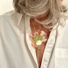 halsketting met maxi bloem in koper en groen