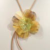 halsketting met maxi bloem in goud en groen