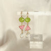 oorbellen met roze, groene en witte chalcedoon