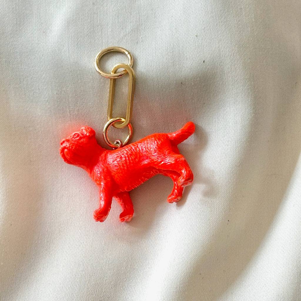 neon oranje hond